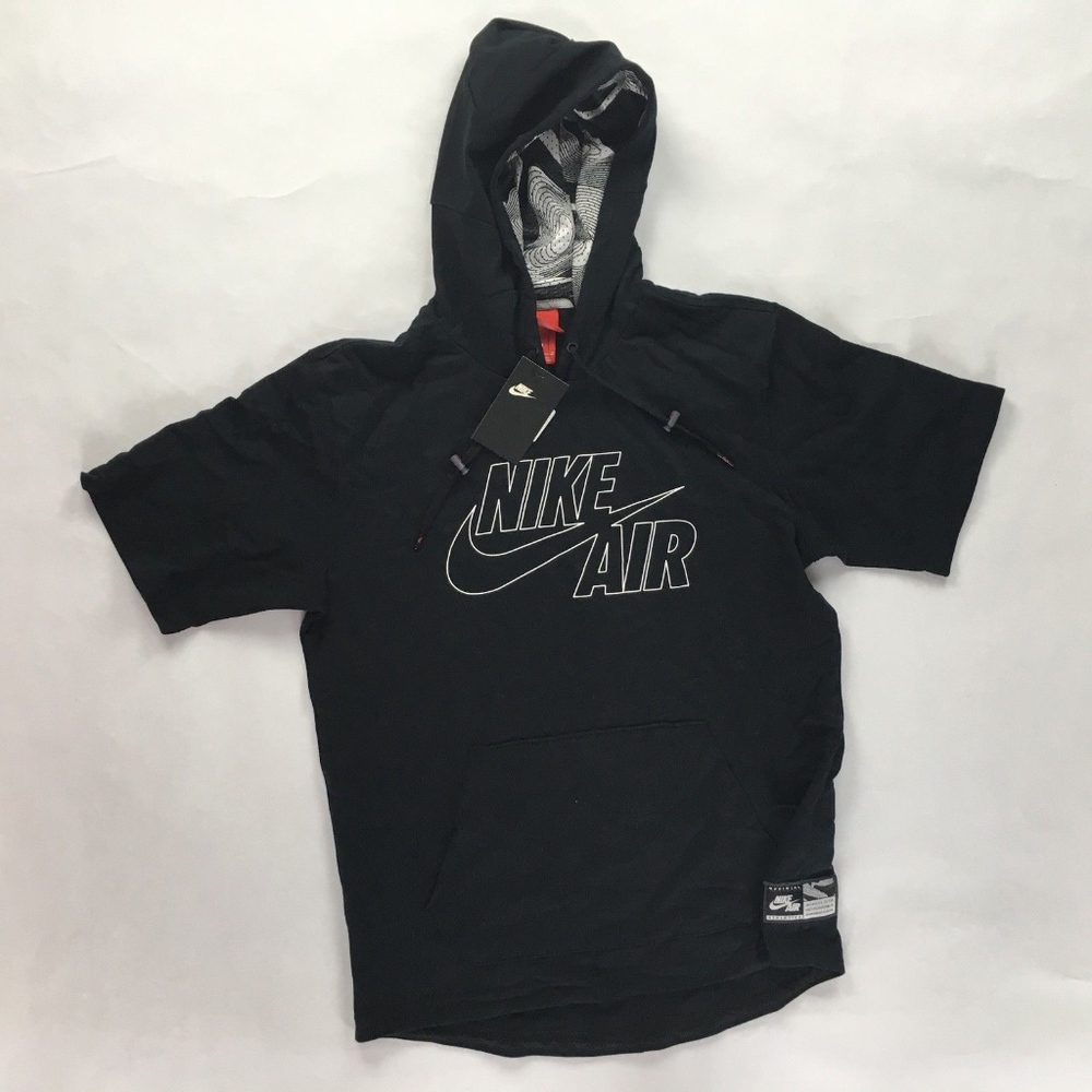 Nike Air Crew Short Sleeve Hoodie T-Shirt Black